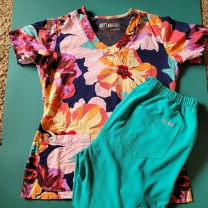 Grey's Anatomy Signature Floral Scrub Top